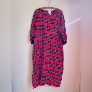 The Vermont Country Store Red Plaid Nightgown cabin-core winter ski mountain
